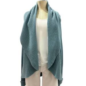 NEW REPEAT CASHMERE cotton cocoon cardigan in wasabi